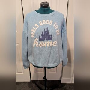 XL Disney Fells Good To Be Home Sweatshirt Lite Blue